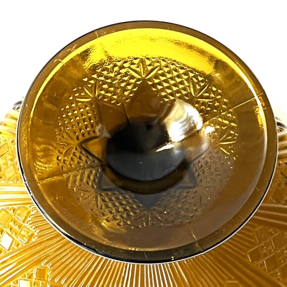 Vintage Amber Centerpiece Compote Early 20th Century Large European Candy Dish - Picture 10 of 11